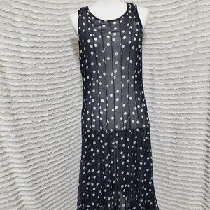 Navy Blue & White Polka-dot Dress